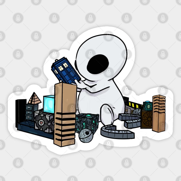 building blocks Sticker by randomship